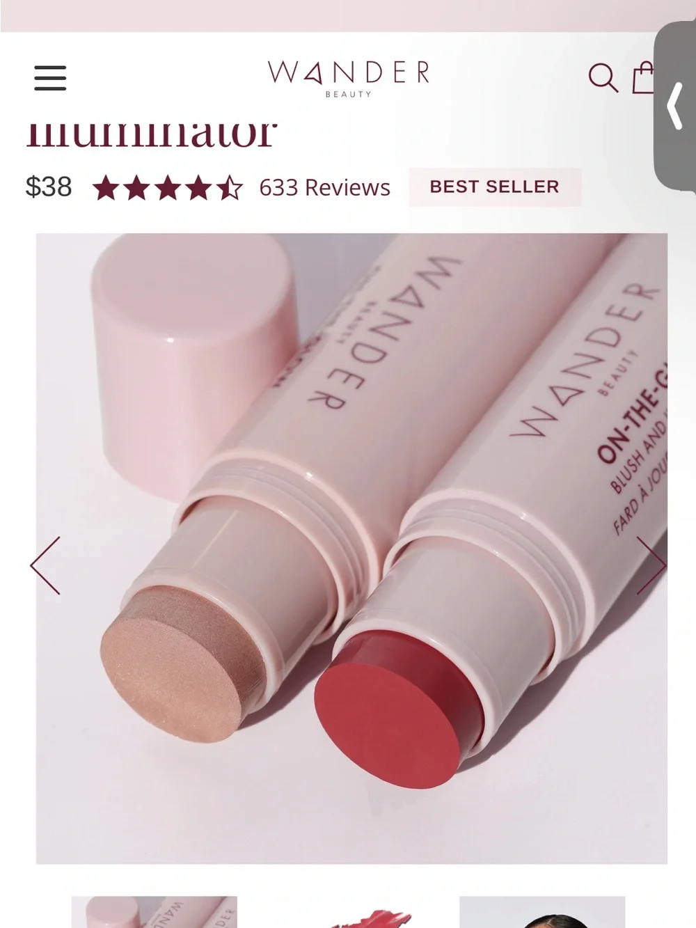 Wander Beauty cream blush